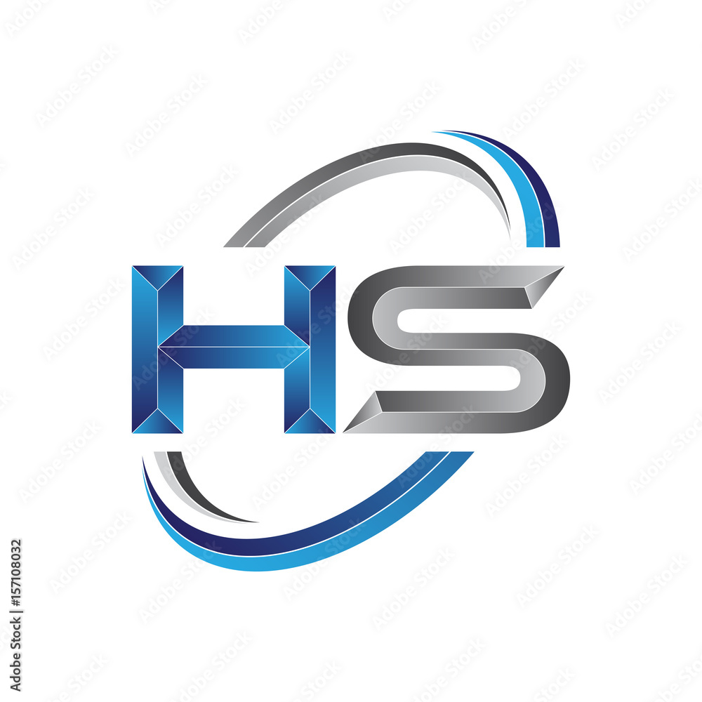 Simple initial letter logo modern swoosh HS Simple initial letter logo modern swoosh HS