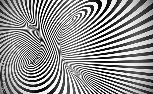 Vector twisted stripes optical illusion abstract background