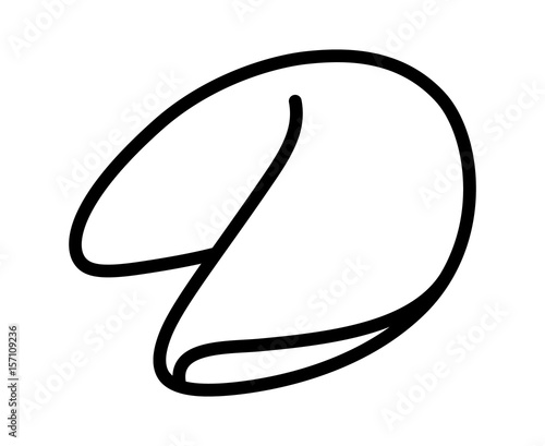 Chinese fortune cookie line art vector icon for food apps and websites