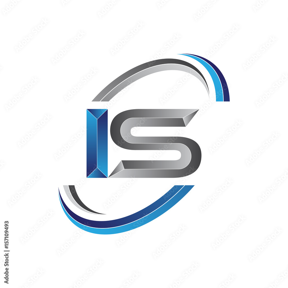 Simple initial letter logo modern swoosh IS Simple initial letter logo modern swoosh IS