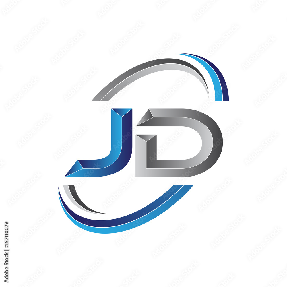 Simple initial letter logo modern swoosh JD Simple initial letter logo modern swoosh JD