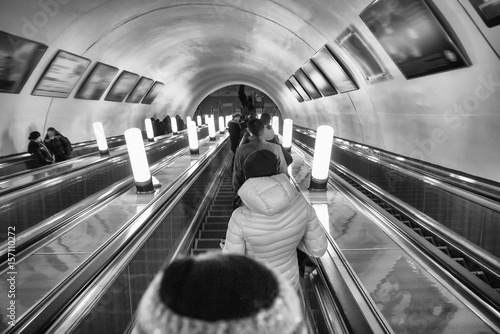 Moscow metro escalator