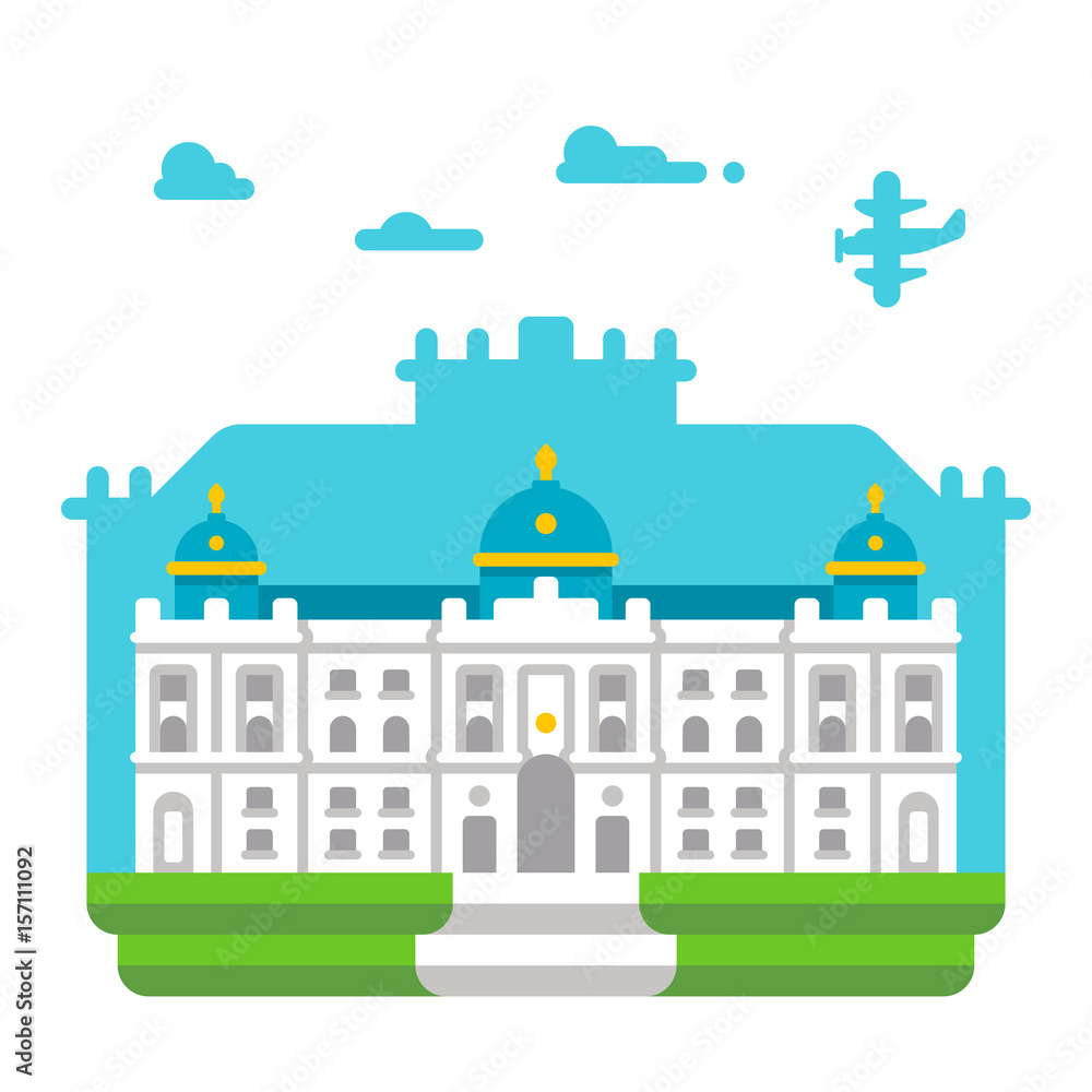 Fototapeta premium Flat design Vienna Hofburg
