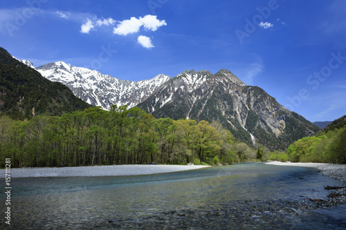 Kamikochi · Azusa river and Hodaka mountains in early summer
