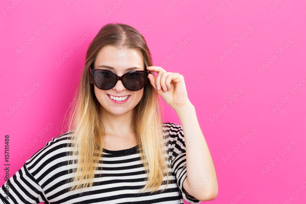 Young woman with sunglasses Young woman with sunglasses