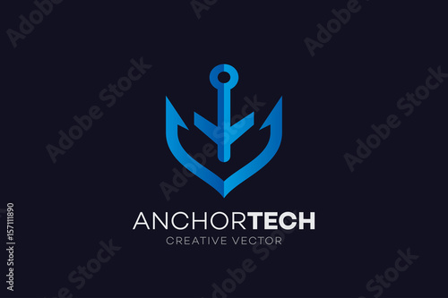 Anchor Airplane Vector Logo