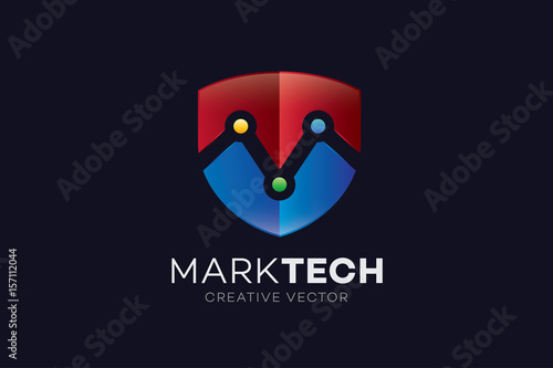 Shield Logo Letter M Vector