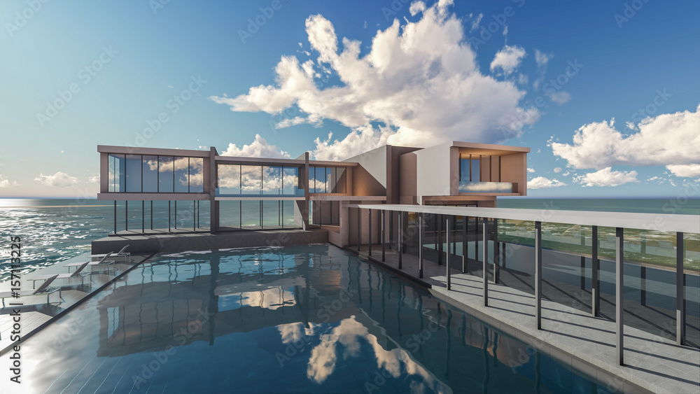 3d Rendering Swimming Pool Villa Terrace 3d Rendering Swimming Pool Villa Terrace