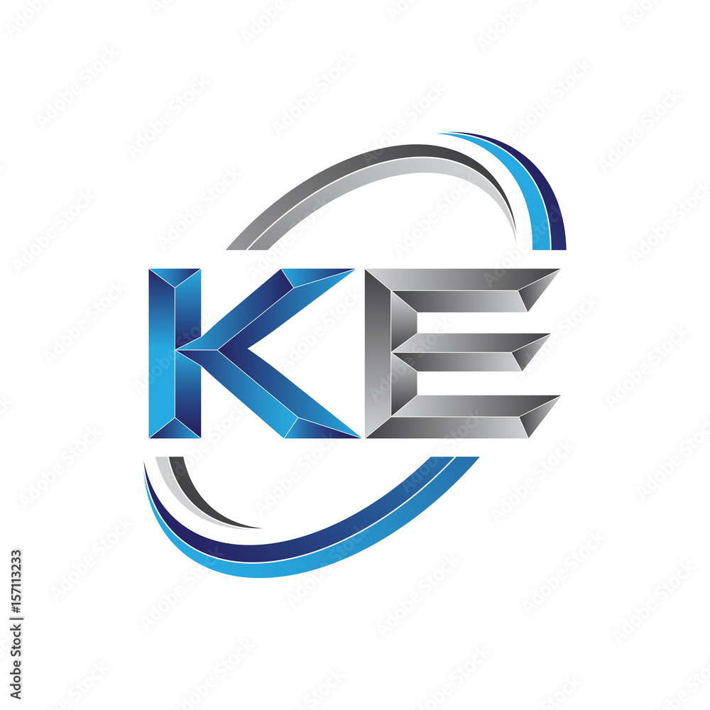 Simple initial letter logo modern swoosh KE Simple initial letter logo modern swoosh KE