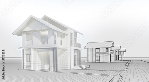 3D Rendering Architectural House Visualization