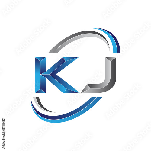 Free Download Simple initial letter logo modern swoosh KJ - GFXLoad