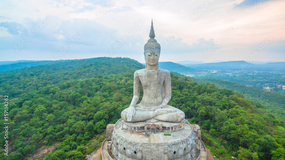 the biggest Buddha on the mountain in the east of Thailand