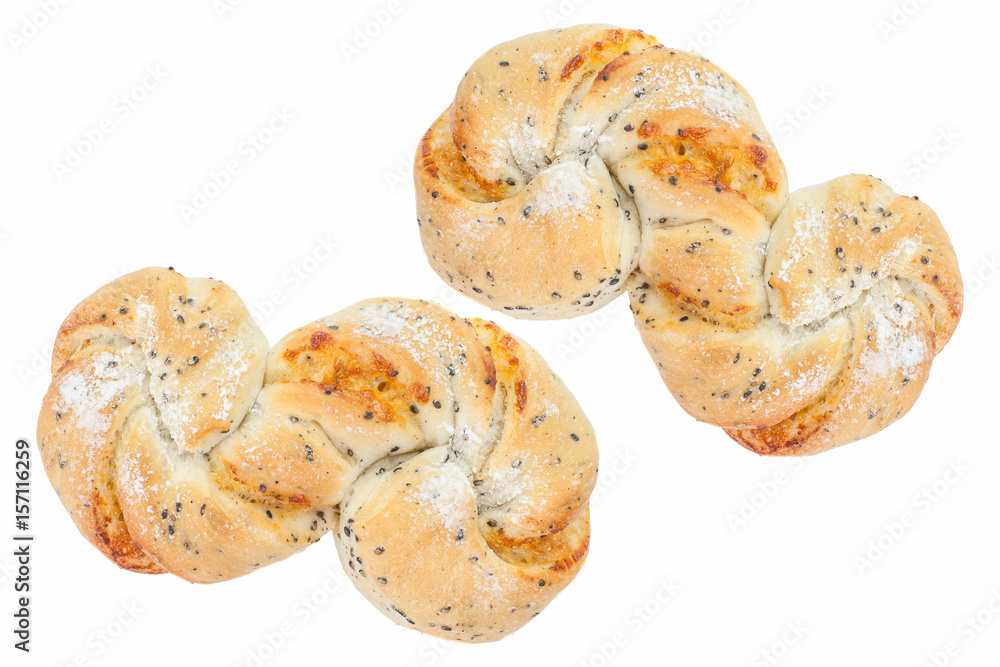 Homemade pastry filled with cheese and sesame Homemade pastry filled with cheese and sesame