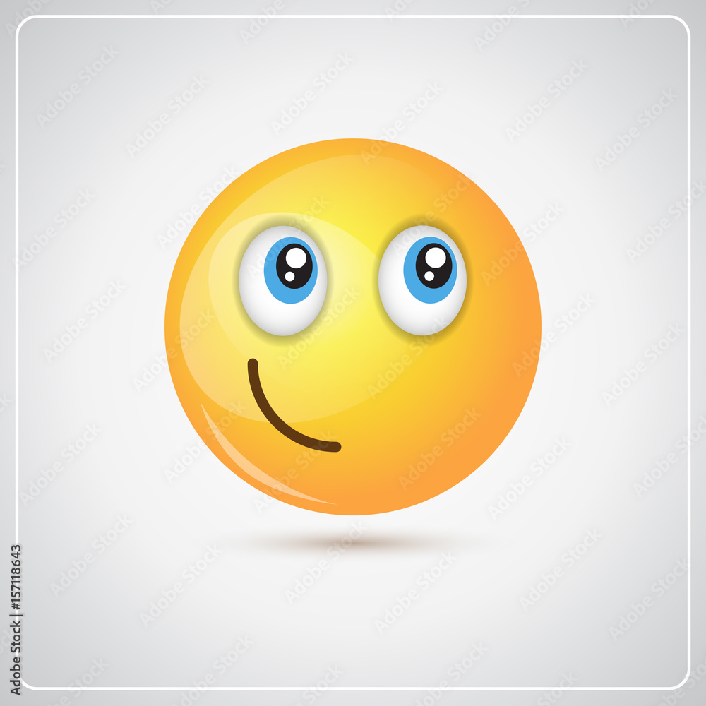Yellow Smiling Cartoon Face Positive People Emotion Icon Flat Vector Illustration Yellow Smiling Cartoon Face Positive People Emotion Icon Flat Vector Illustration