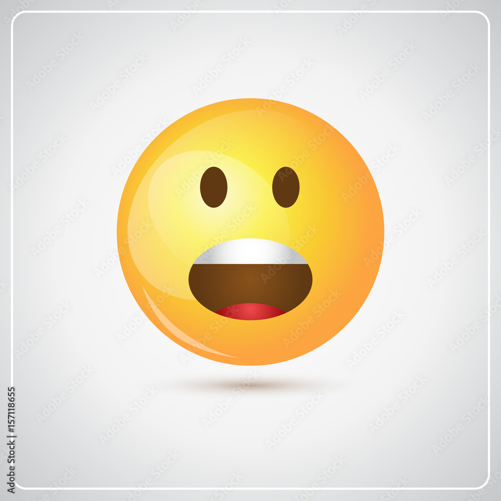 Yellow Cartoon Face Screaming People Emotion Icon Vector Illustration Stock  Vector | Adobe Stock