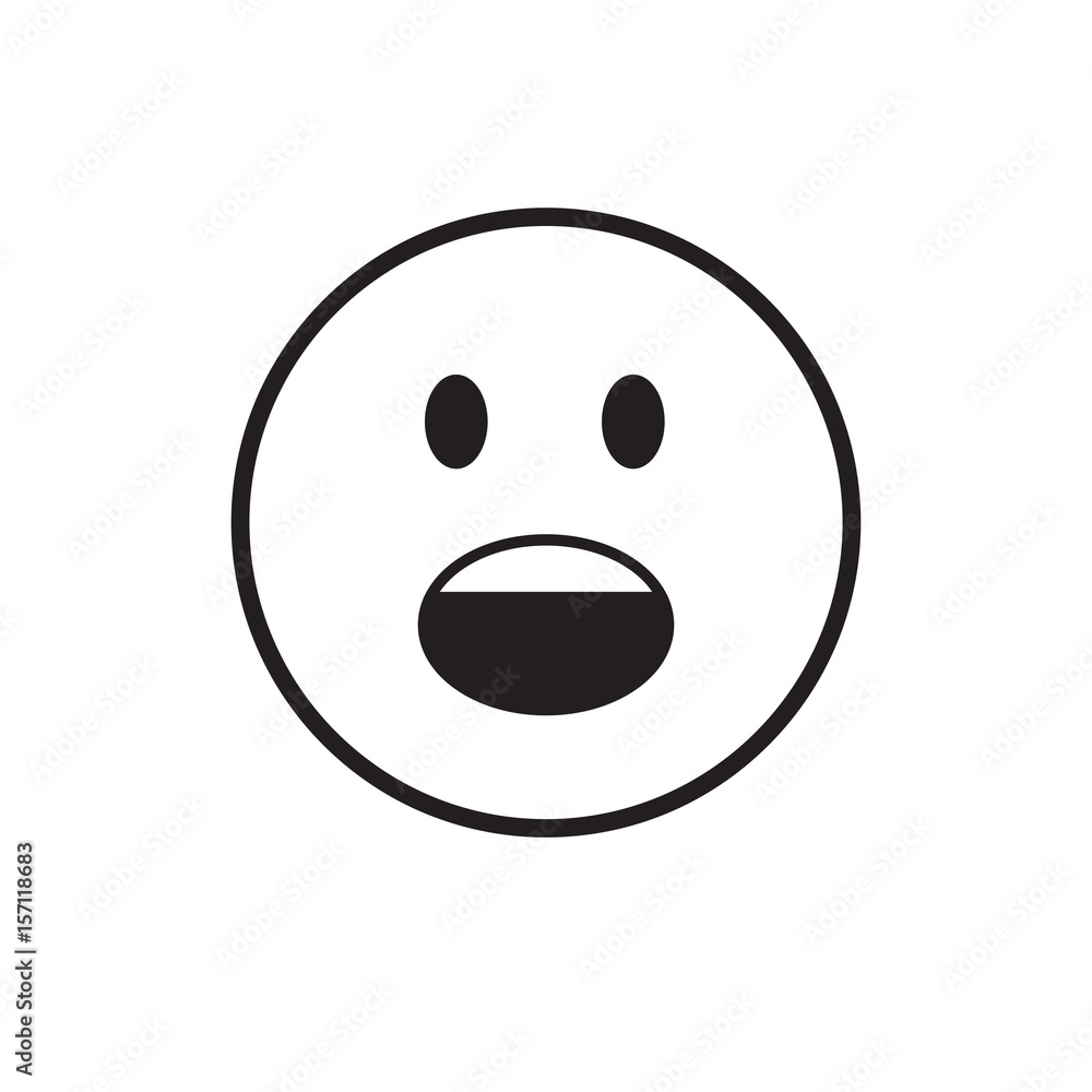 Fototapeta premium Cartoon Face Screaming People Emotion Icon Vector Illustration