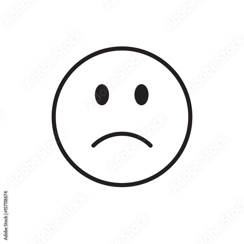 Cartoon Face Sad Negative People Emotion Icon Vector Illustration