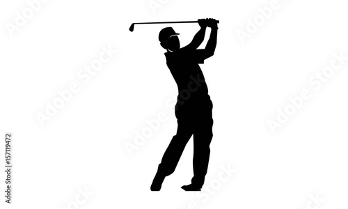 Golf Player & Silhouette Logo Template 
