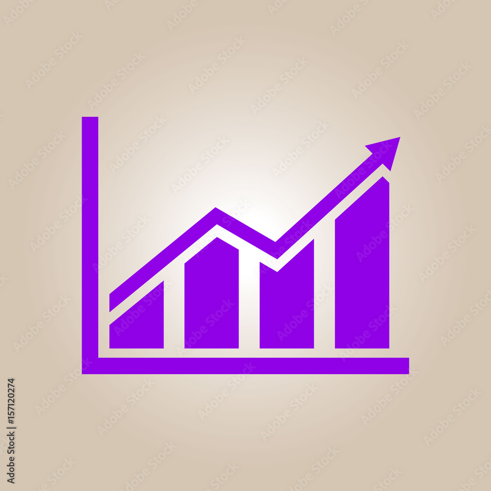 Infographic. Chart icon. Growing graph simbol. Flat design style. Infographic. Chart icon. Growing graph simbol. Flat design style.