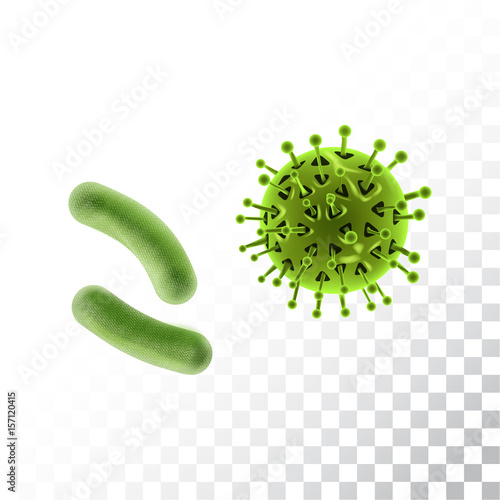 Virus cells or bacteria set. Vector Illustration isolated objects
