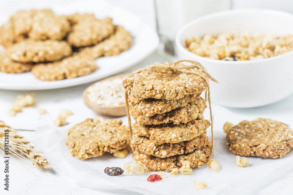 sweet homemade cookie with oat flakes sweet homemade cookie with oat flakes