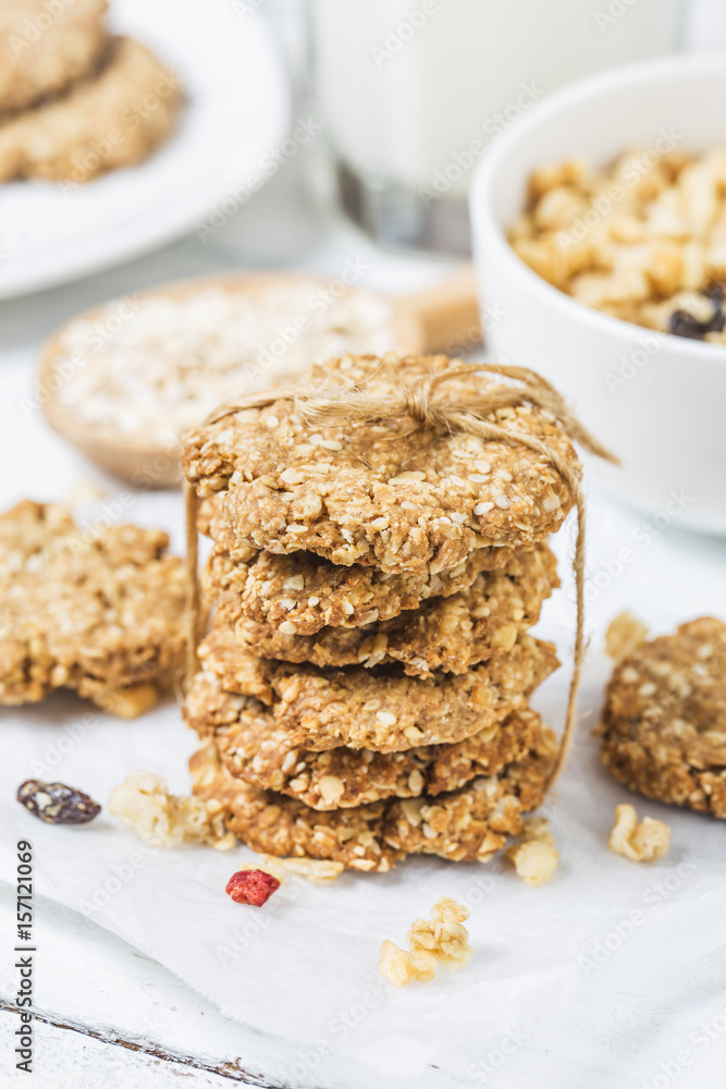 sweet homemade cookie with oat flakes sweet homemade cookie with oat flakes