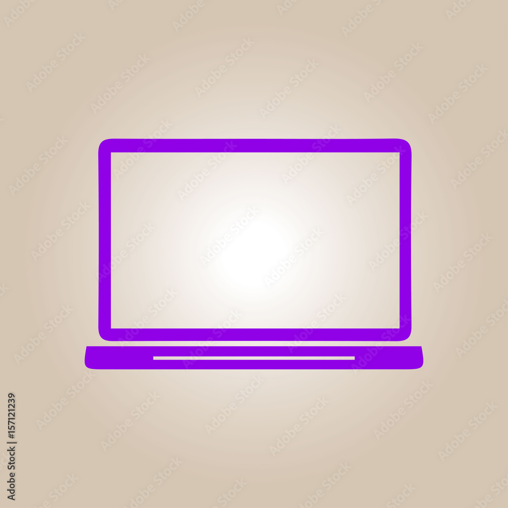 laptop icon. Flat design style. Laptop as a business tool.