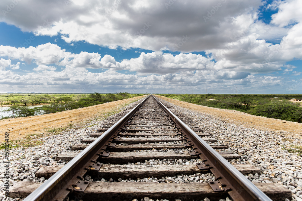 Fototapeta premium Railway in Guajira till the infinite