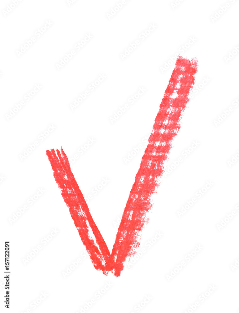 Hand drawn yes tick mark sign