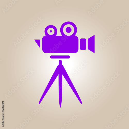 Cinema camera icon. Flat design style. Vector.