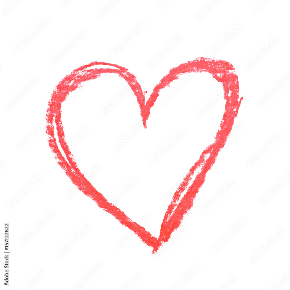 Hand drawn heart shape isolated