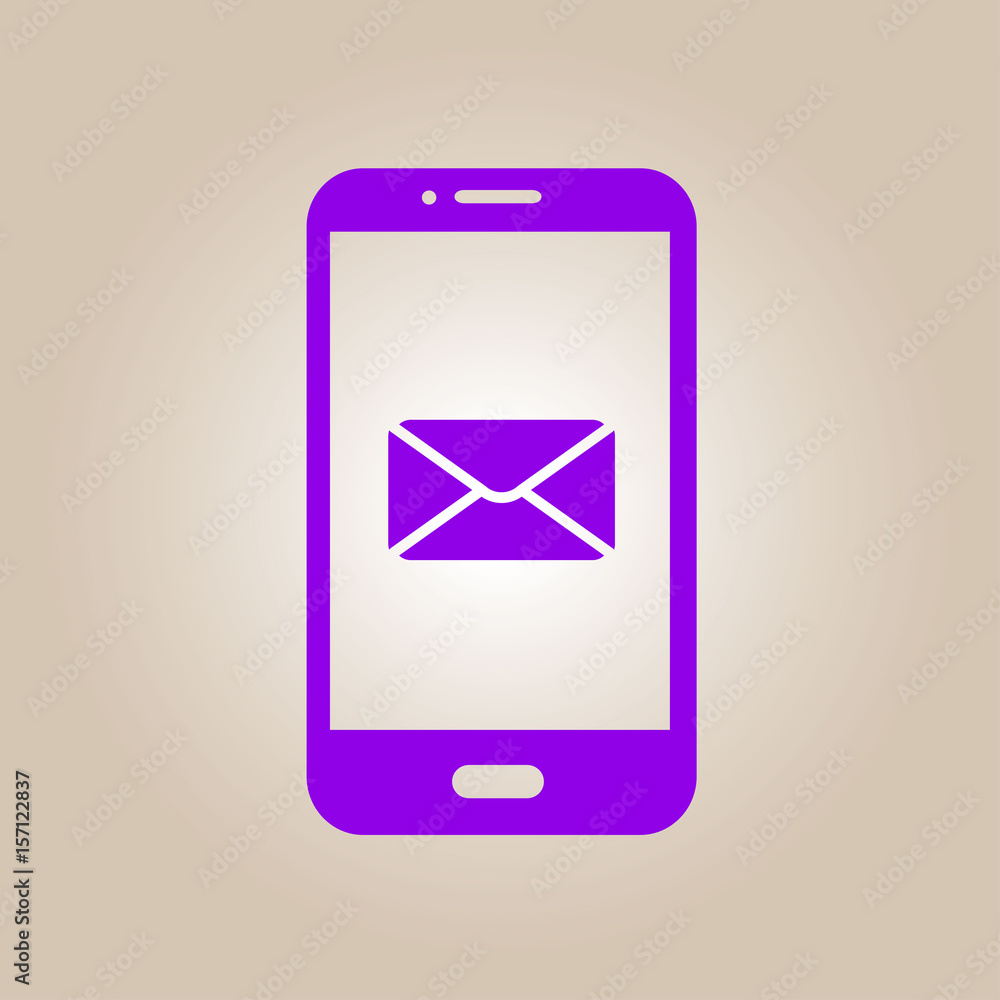 Smartphone email or sms icon. Mobile mail sign symbol. Smartphone email or sms icon. Mobile mail sign symbol.
