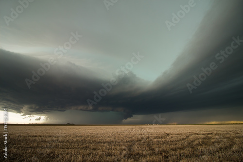 A monstrous supercell thunderstorm gathers strength over the plains of eastern Colorado. photo