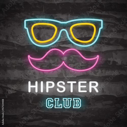 hipster neon logo