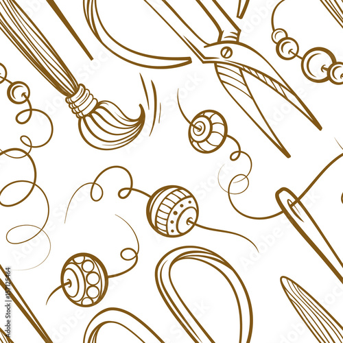 Vector handmade tools seamless pattern