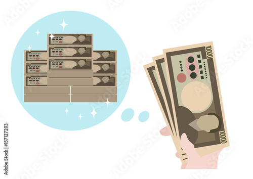 イラスト素材　お金　増やすイメージ