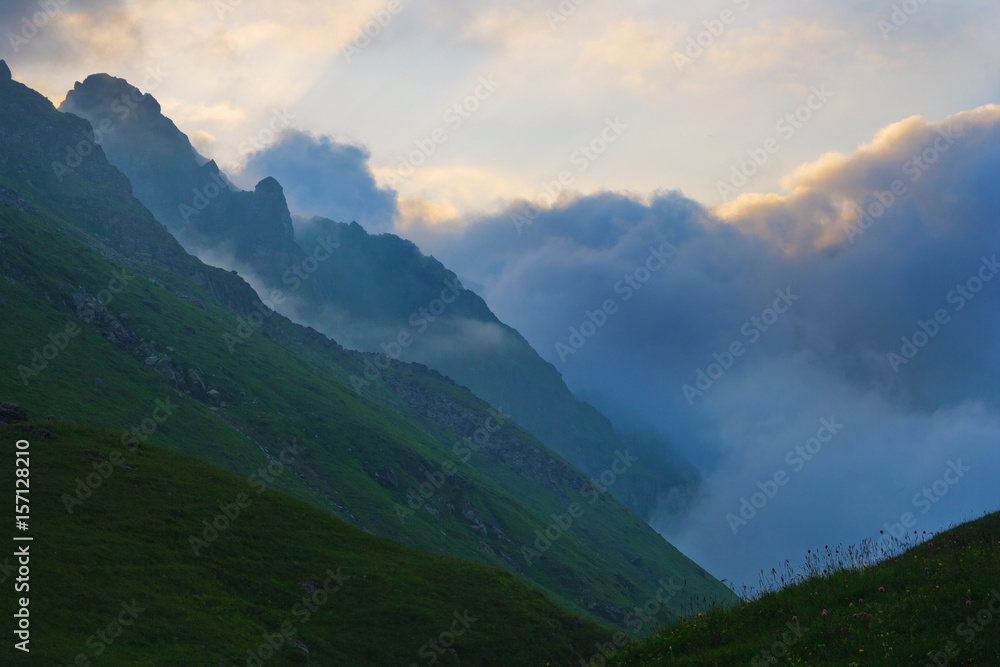 Fog between mountains