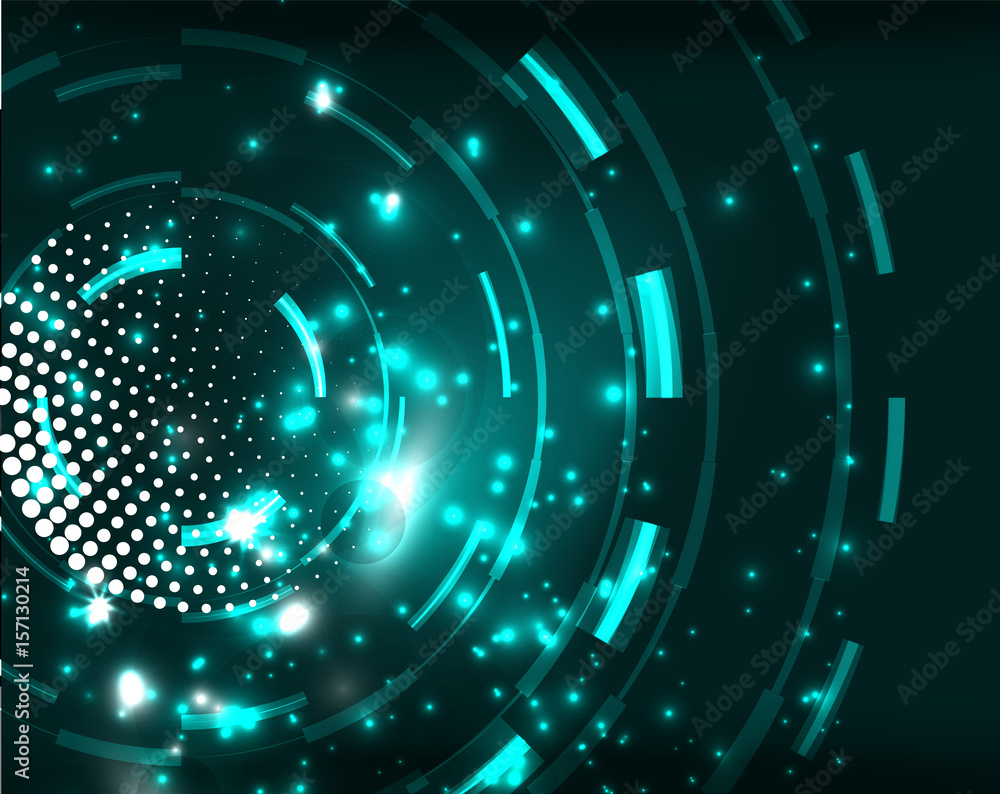 Neon circles abstract background Neon circles abstract background