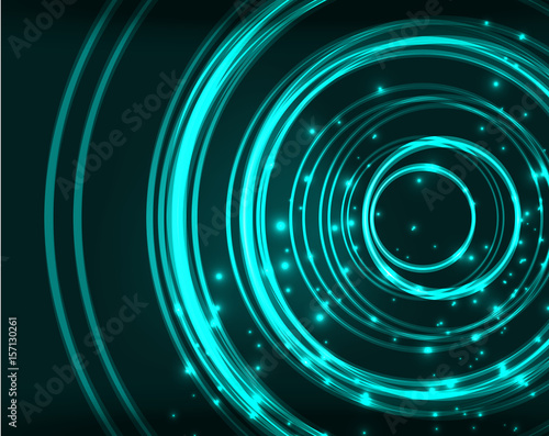 Neon circles abstract background