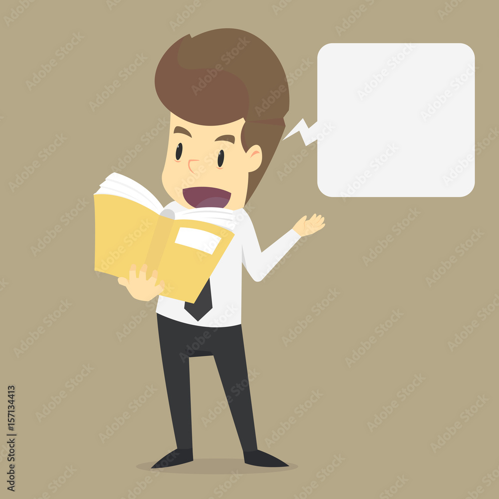 A businessman reading book , presentation A businessman reading book , presentation