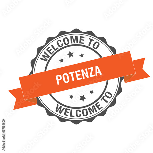 Welcome to Potenza stamp illustration