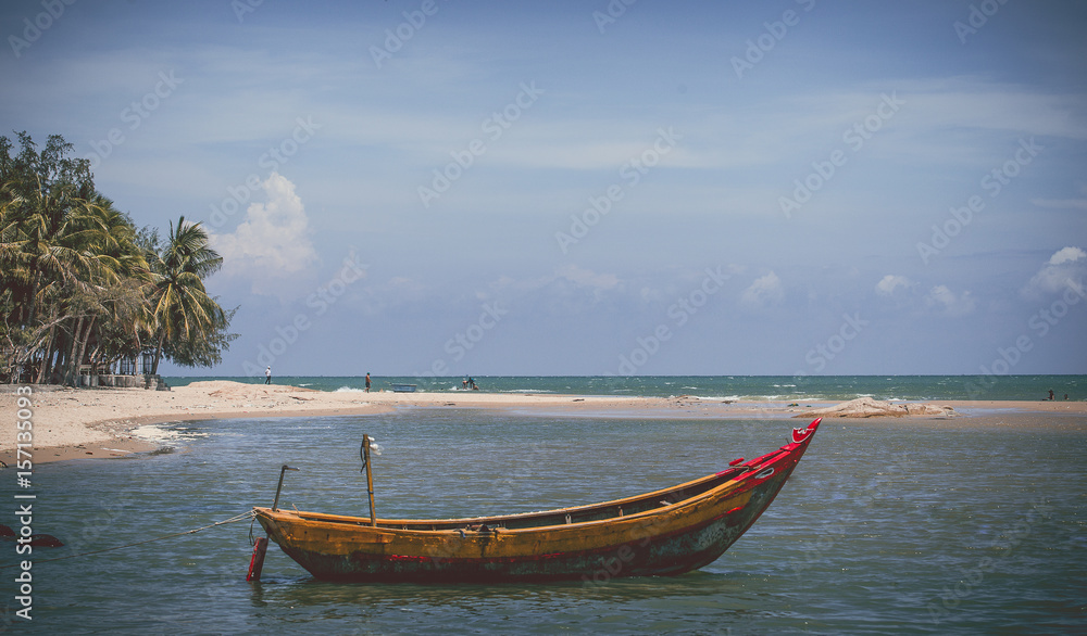 fishing boat and blue sky