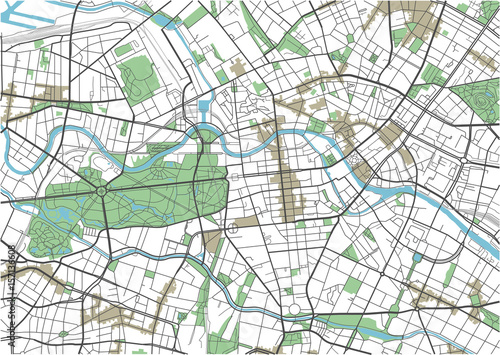 Colorful Berlin vector city map.