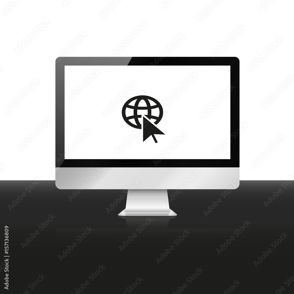 go to web icon on computer screen go to web icon on computer screen