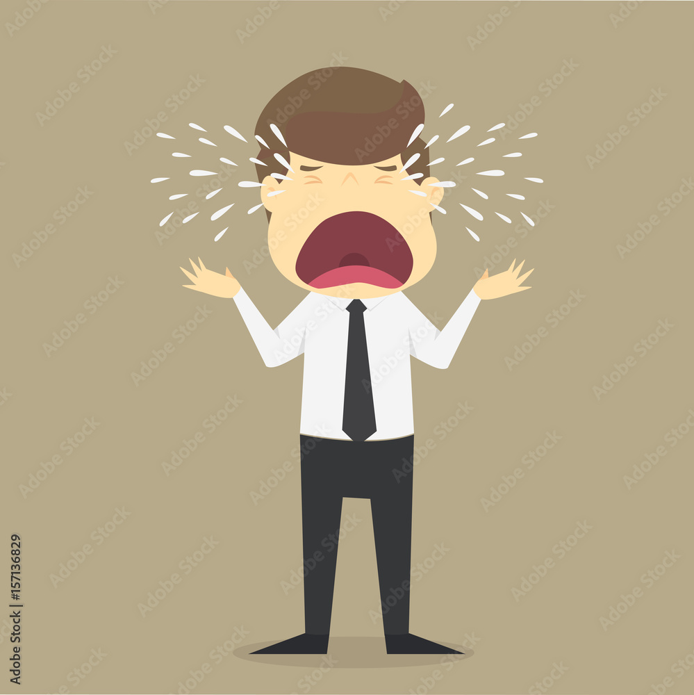 A businessman crying sad A businessman crying sad