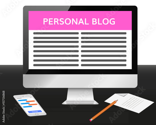 personal blog vector illustration 