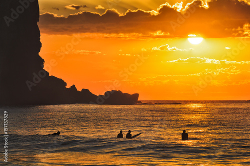Photography Sea Avalon Cliff 4 surfers Orange