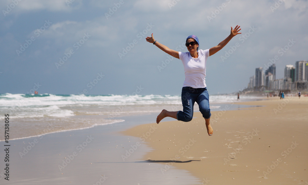 Outdoor portrait of 40 years old woman