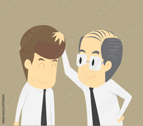 boss encourage businessman
