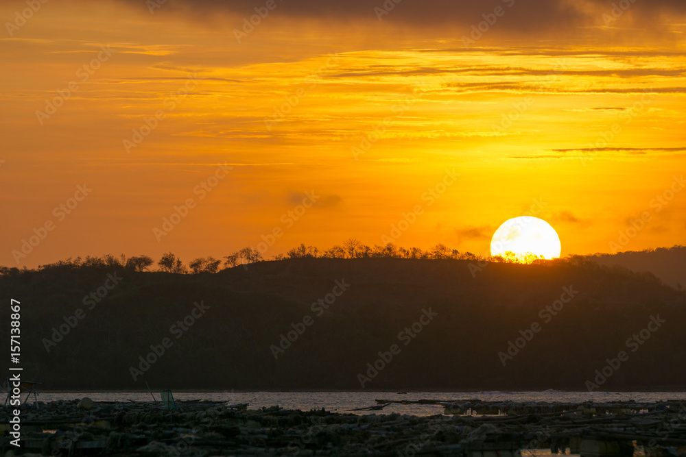 View of fisherman village in early morning during sunrise moment. Fishing is the main occupation for the villagers. View of fisherman village in early morning during sunrise moment. Fishing is the main occupation for the villagers.